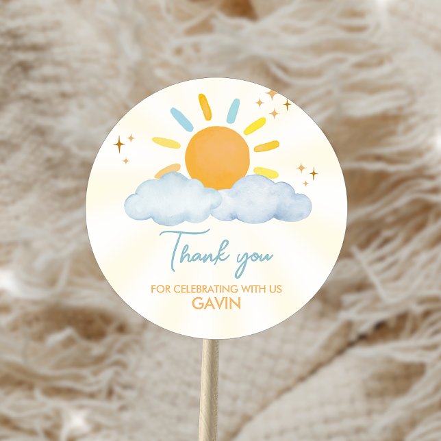 Adesivo Redondo Nossa Pequena Festa de aniversário do Sol (Criador carregado)