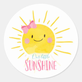 Adesivo Redondo Nossa Pequena Insígnia de Cupcake de Arco Rosa Sun
