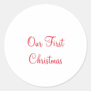 Adesivo Redondo Nossa primeira foto da família de nomes de adição 