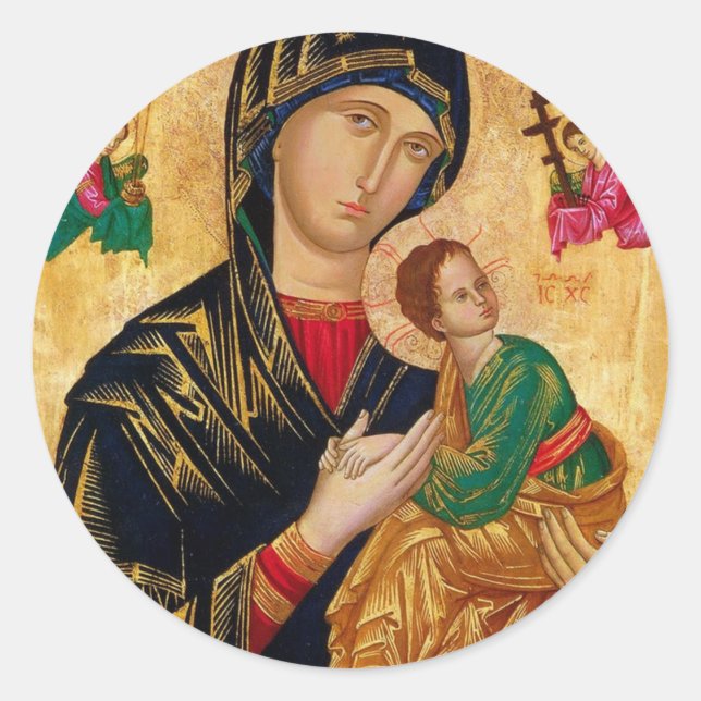 Adesivo Redondo Nossa Senhora da Ajuda Perpétua (Frente)