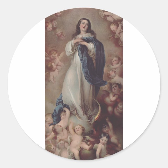 Adesivo Redondo Nossa Senhora da Conceição Imaculada (Frente)