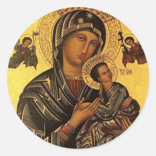 Adesivo Redondo Nossa Senhora de Ajuda Perpétua (Frente)