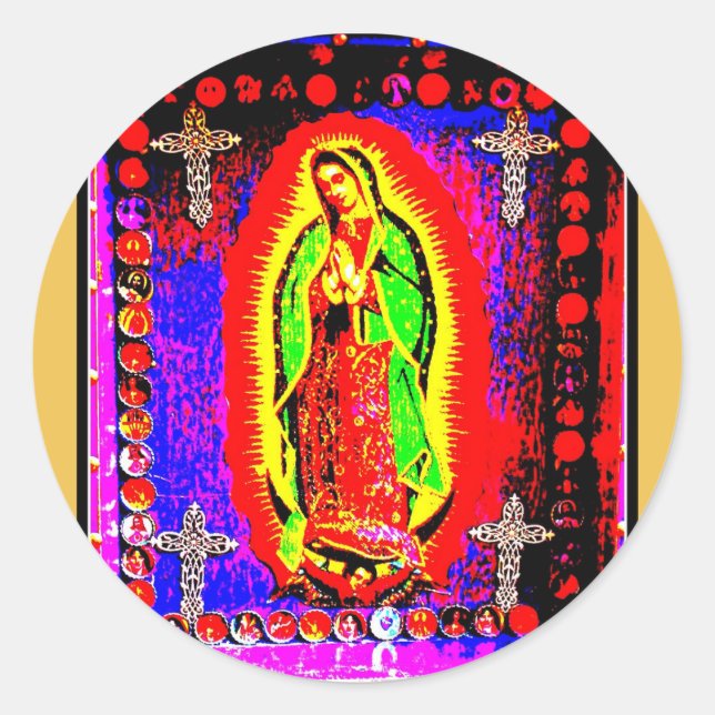 Adesivo Redondo Nossa Senhora de Guadalupe (Frente)
