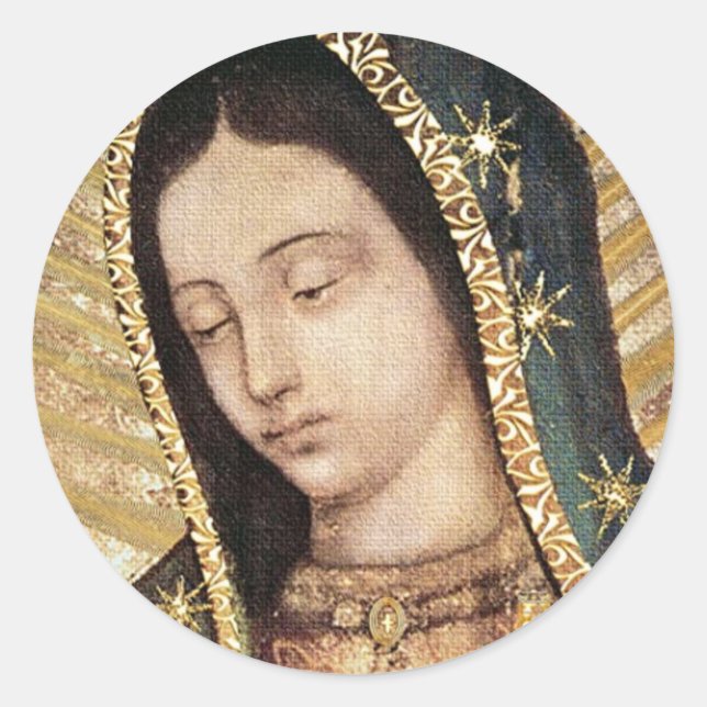 Adesivo Redondo Nossa Senhora de Guadalupe Retrato (Frente)