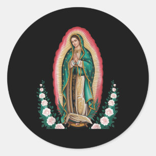 Adesivo Redondo Nossa Senhora De Guadalupe Sant Mary Impressão Cos