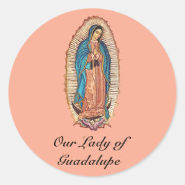 Adesivo Redondo Nossa Senhora de Guadalupe Tilma Milagrosa Arte Fi