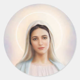 Adesivo Redondo Nossa Senhora de Tihaljina Envelope Selos