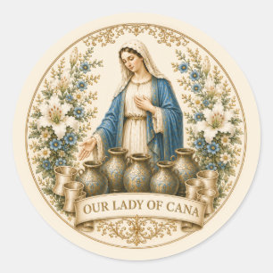Adesivo Redondo Nossa Senhora do Casamento de Caná Católico