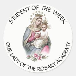 Adesivo Redondo Nossa Senhora do Prêmio Rosário Católico