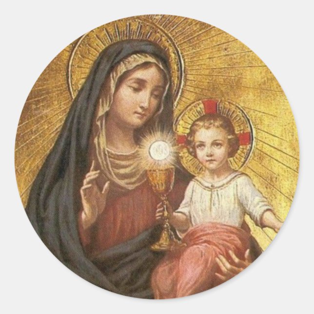 Adesivo Redondo Nossa Senhora do Sacramento Abençoado (Frente)