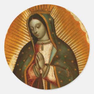 Adesivo Redondo Nossa Senhora Virgem de Guadalupe Mãe Maria