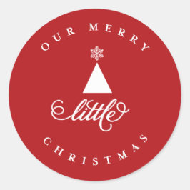 Adesivo Redondo Nosso Alegre Natalzinho Bonito Bebê 1º Natal