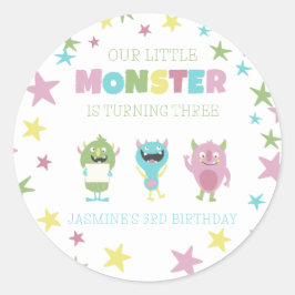 Adesivo Redondo Nosso pequeno aniversário de criança de diversão m