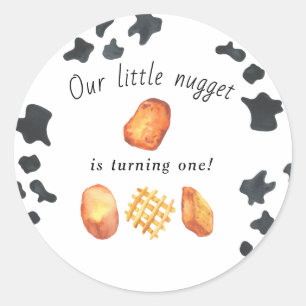 Adesivo Redondo Nosso Pequeno Nugget está transformando um Anivers