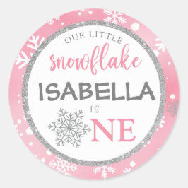 ADESIVO REDONDO NOSSO PEQUENO PRIMEIRO ANIVERSARIO DE PINCO DE NEV
