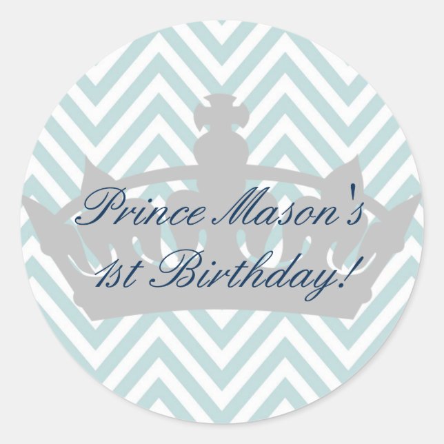 Adesivo Redondo Nosso Pequeno Príncipe está virando um Vinheta de  (Frente)