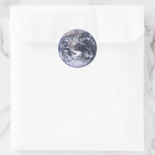 Adesivo Redondo Nosso planeta Terra (Bolsa)