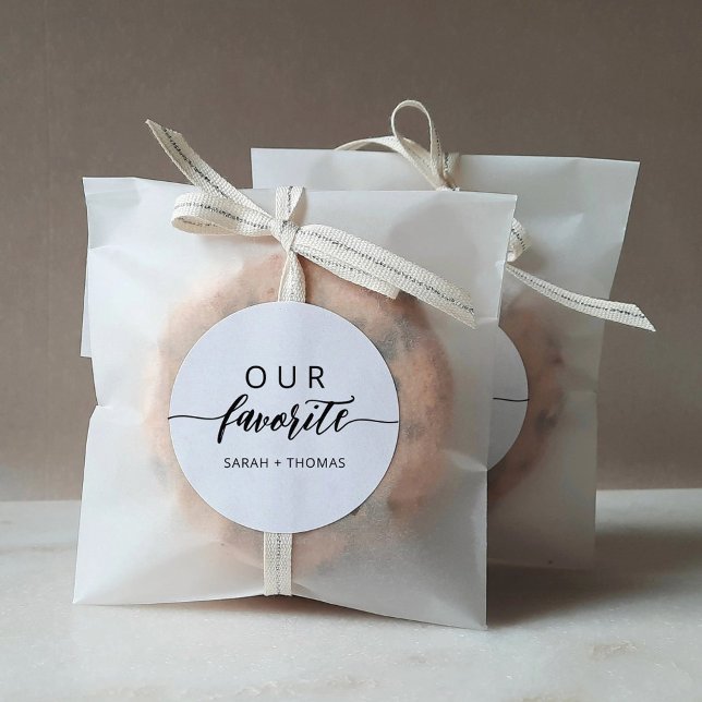 Adesivo Redondo Nosso Presente de Favorito Moderno de Caligrafia M (Criador carregado)