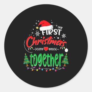 Adesivo Redondo Nosso Primeiro Natal Juntos 2021 1º Natal
