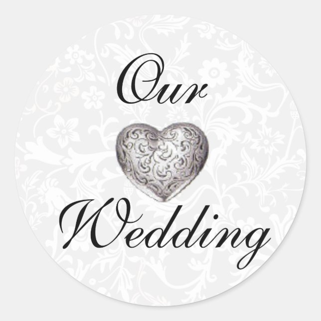 Adesivo Redondo Nossos selos de envelope de casamento (Frente)