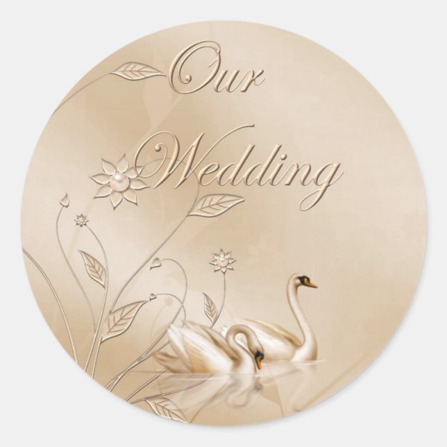 Adesivo Redondo Nossos Sticks de Casamento (Frente)