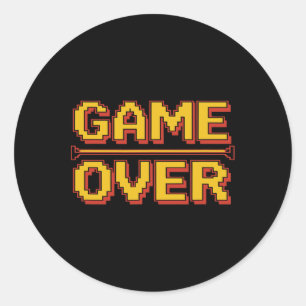 Adesivo Redondo Nostalgia Divertida dos Anos 80 Arcade Gamer Jogo