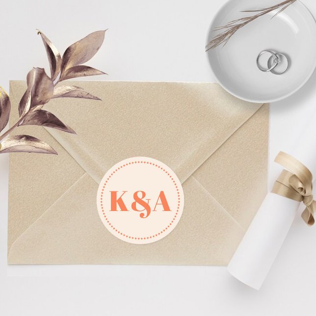 Adesivo Redondo Nostalgic Charm Retro Wedding (Criador carregado)