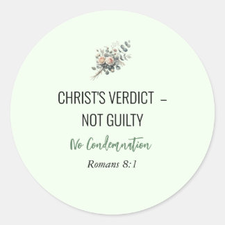 Adesivo Redondo Not Guilty in Christ – Christian Affirmation Stick