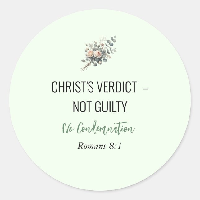 Adesivo Redondo Not Guilty in Christ – Christian Affirmation Stick (Frente)