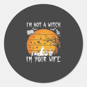Adesivo Redondo Not Witch Wife Halloween Sunset Cauldron_1