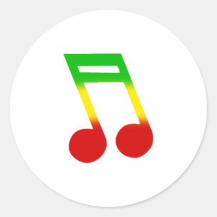 Adesivo Redondo Nota da música de Rasta