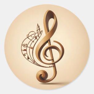 Adesivo Redondo Nota de Limpeza Musical