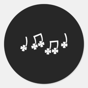 Adesivo Redondo Nota Musical Dia de São Patrício Irlandês Divertid