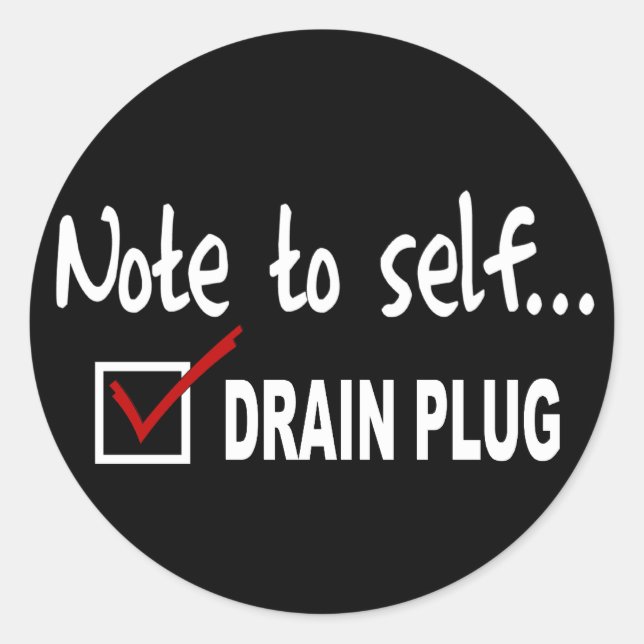 Adesivo Redondo Nota para si mesmo... Verifique a tomada do trem - (Frente)