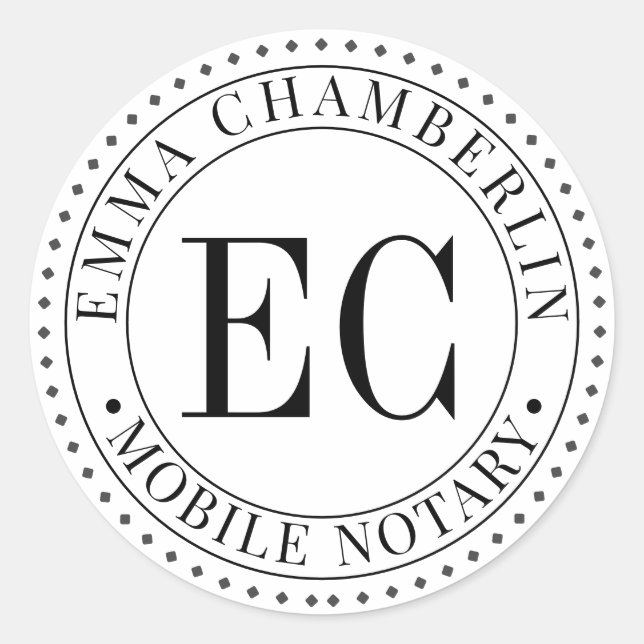 Adesivo Redondo Notário móvel público (Frente)