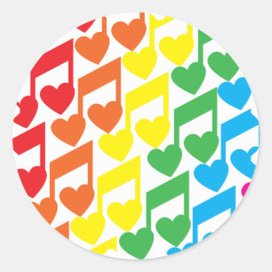 Adesivo Redondo Notas de Amor