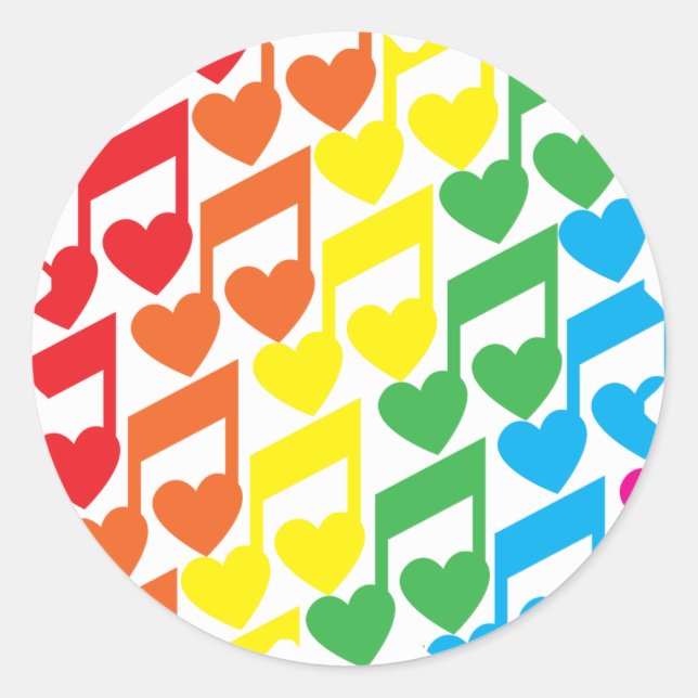 Adesivo Redondo Notas de Amor (Frente)