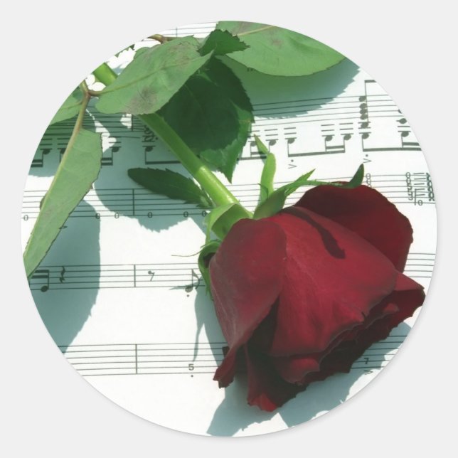 Adesivo Redondo Notas de Amor (Frente)