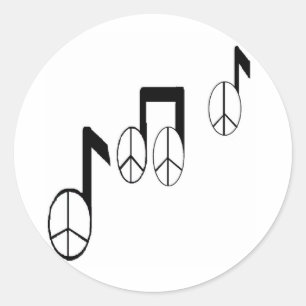 Adesivo Redondo notas de música