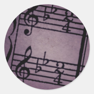Adesivo Redondo Notas Musicais em Rough Purple