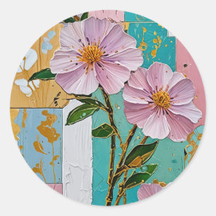 Adesivo Redondo Notebook Floral Delight