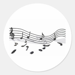 Adesivo Redondo Noten, música