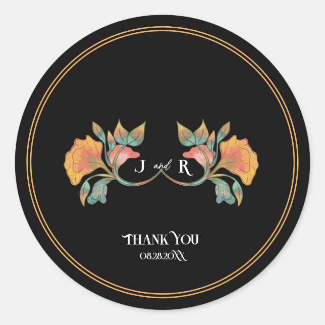 Adesivo Redondo Nouveau Nouveau Art Nouveau (Frente)