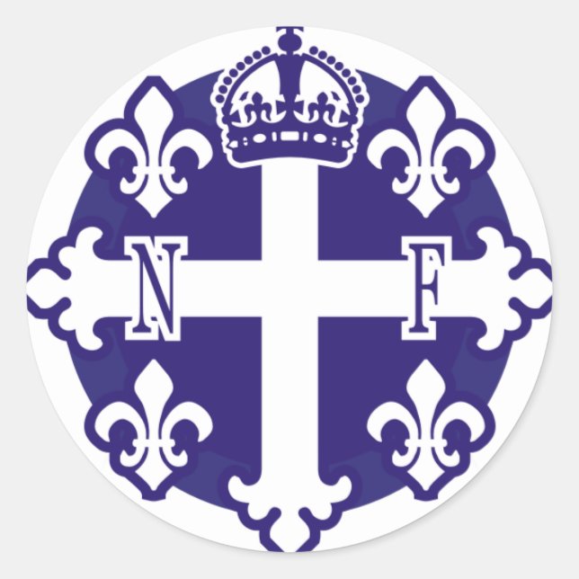 Adesivo Redondo Nouvelle-France, l'Amerique du Nord (Frente)