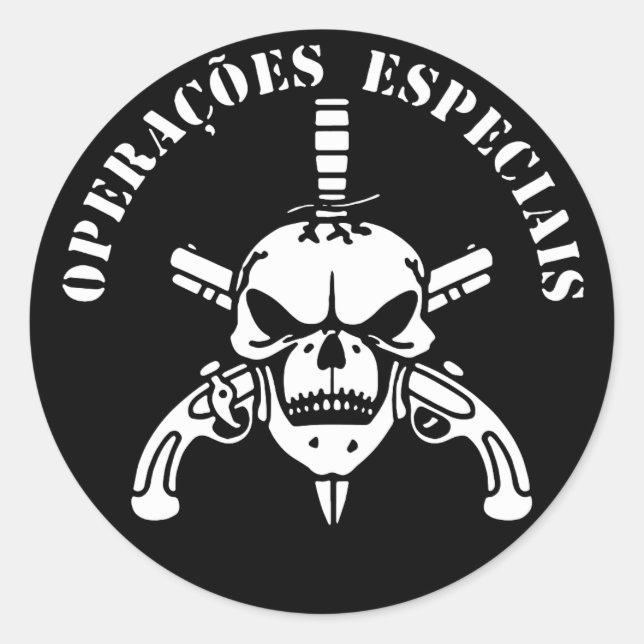 Adesivo Redondo Nova Bope Esquadrão da Morte de Elite (Frente)