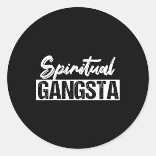 Adesivo Redondo Nova Era Espiritual Espiritualidade Ioga Gângster 