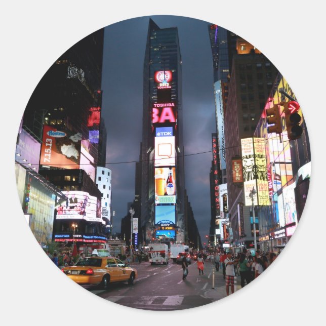 Adesivo Redondo Nova Iorque da Times Square Ultimate (Frente)