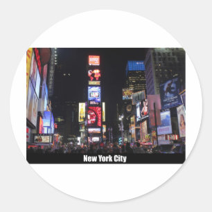 Adesivo Redondo Nova Iorque de Times Square