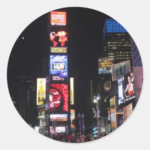 Adesivo Redondo Nova Iorque de Times Square