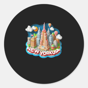 Adesivo Redondo Nova Iorque In Usa Sticker